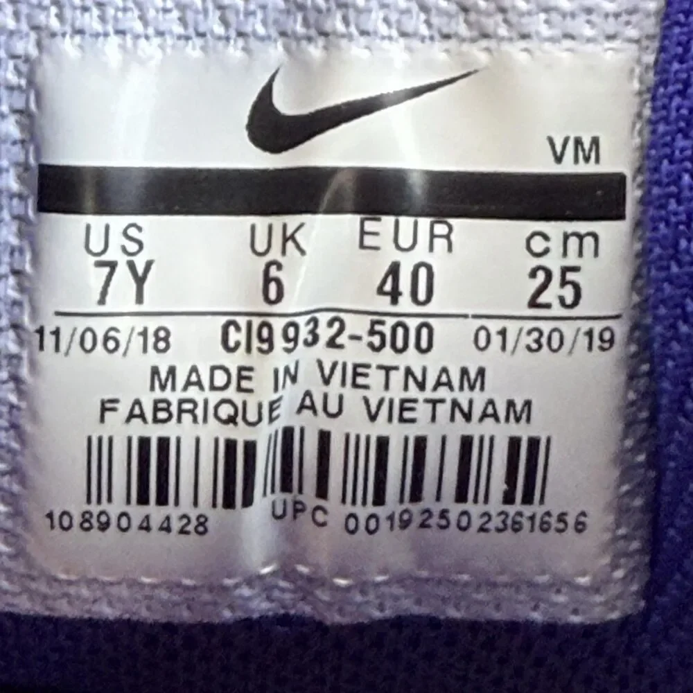 Nike Air Max Plus Shoes Boys Size 7Y Orange Purple Print Sneakers CI9932-500